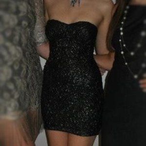 Black Shimmer Mini Dress
